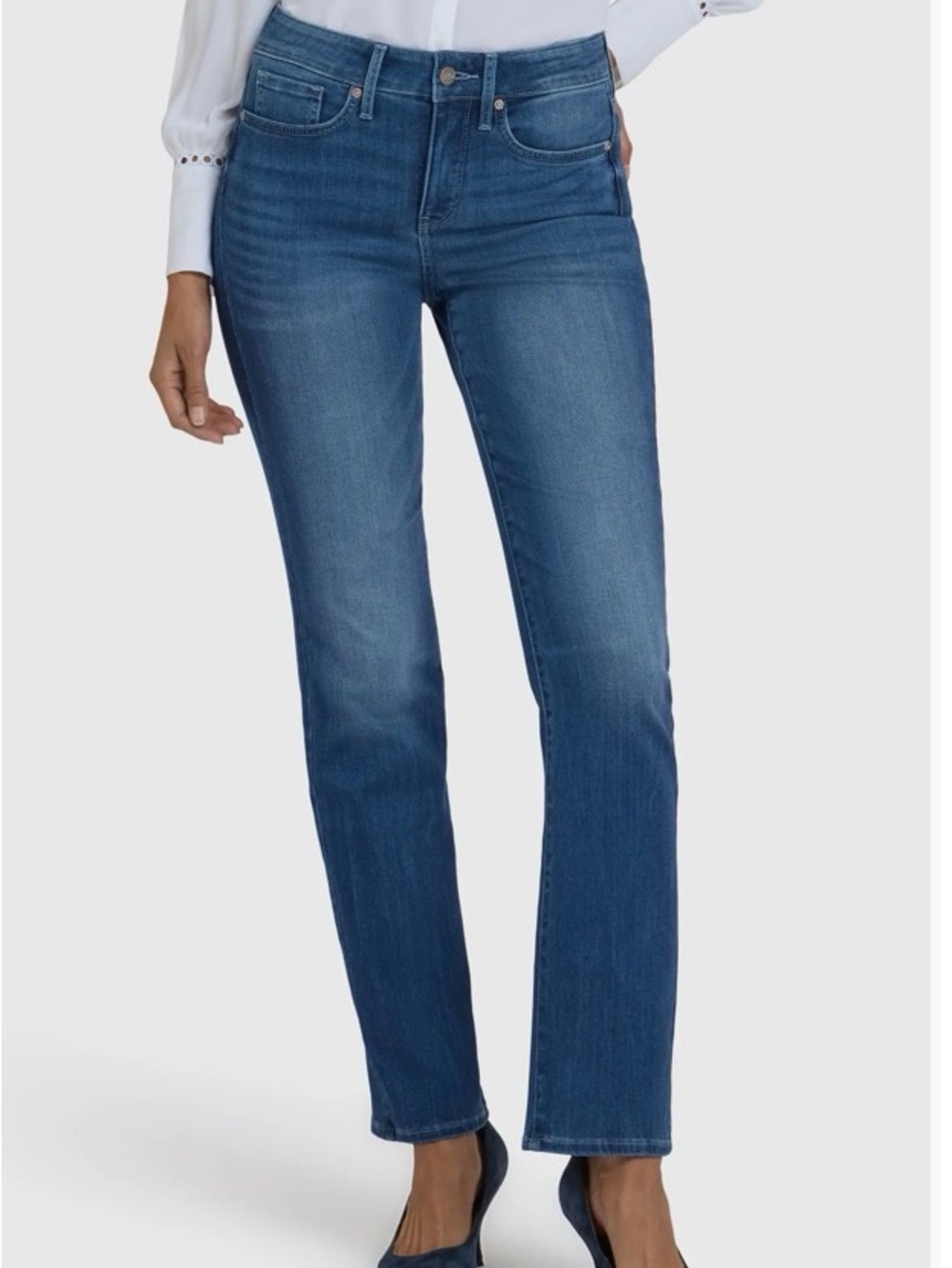 NYDJ Women's Straight Leg Jeans in Medium Blue Wash